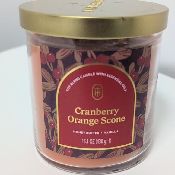 Threshold Other - NEW Threshold Cranberry Orange Scone Soy Wax Lidded Jar Candle Two-Wick 15.1 oz